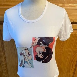 NWOT Meinuoduo Medium Women's Japan Anime Inuyasha Tee White Crew Neck